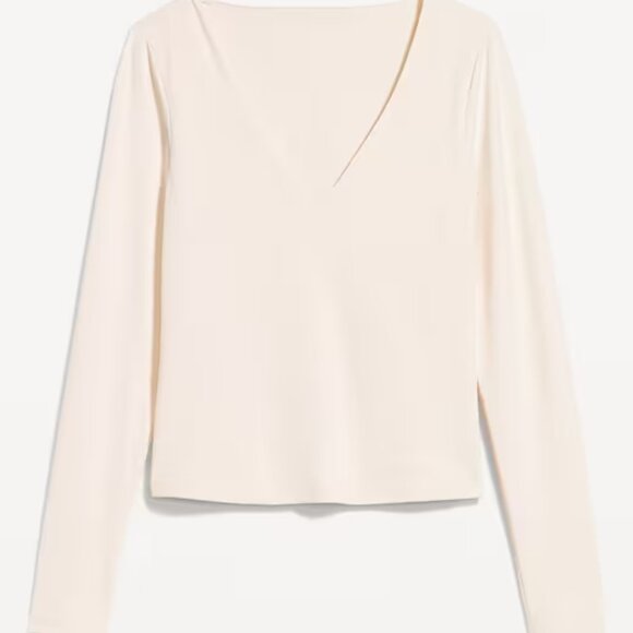 NWT Sea Salt Off White Modern Double-Layer V-Neck T-Shirt - Picture 5 of 6